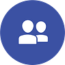 two people icon - blue